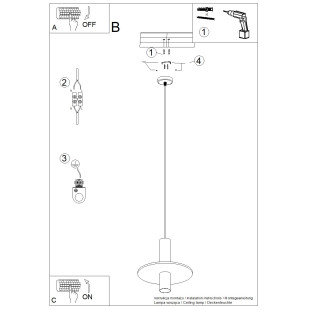 Lampa wisząca tuba Pelta Sollux | Czarna i beżowa | Sklep z lampami