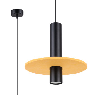 Lampa wisząca tuba Pelta Sollux | Czarna/Żółta, Filc | Sklep z lampami