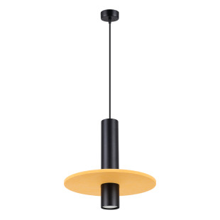 Lampa wisząca tuba Pelta Sollux | Czarna/Żółta, Filc | Sklep z lampami