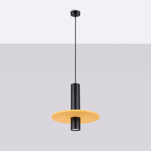 Lampa wisząca tuba Pelta Sollux | Czarna/Żółta, Filc | Sklep z lampami