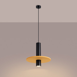 Lampa wisząca tuba Pelta Sollux | Czarna/Żółta, Filc | Sklep z lampami