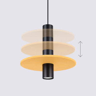 Lampa wisząca tuba Pelta Sollux | Czarna/Żółta, Filc | Sklep z lampami