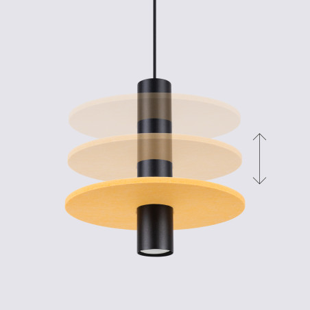 Lampa wisząca tuba Pelta Sollux | Czarna/Żółta, Filc | Sklep z lampami