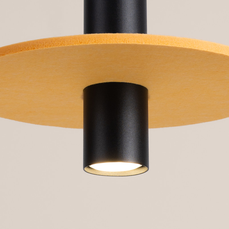Lampa wisząca tuba Pelta Sollux | Czarna/Żółta, Filc | Sklep z lampami