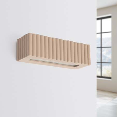 Kinkiet ceramiczny Rigata taupe Sollux | Eleganckie oświetlenie
