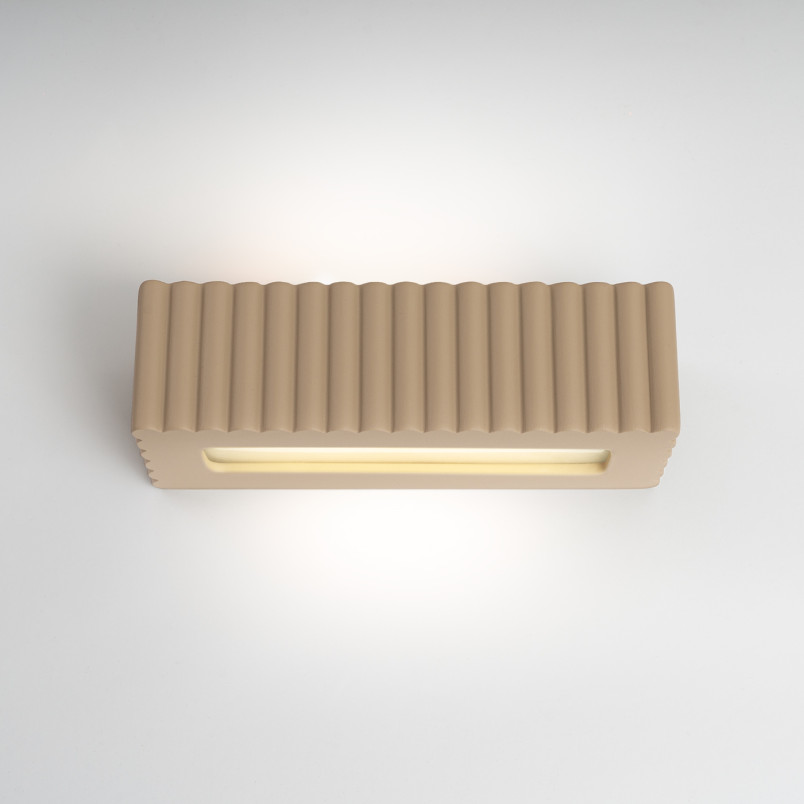 Kinkiet ceramiczny Rigata taupe Sollux | Eleganckie oświetlenie