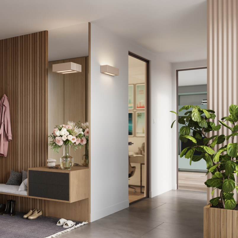 Kinkiet ceramiczny Rigata taupe Sollux | Eleganckie oświetlenie