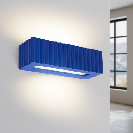 Kinkiet ceramiczny Rigata ultramaryna | Sollux - Oświetlenie