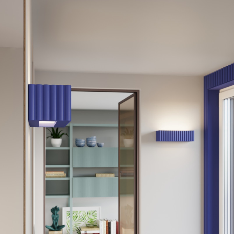 Kinkiet ceramiczny Rigata ultramaryna | Sollux - Oświetlenie
