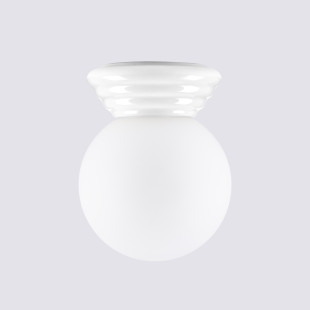 Plafon łazienkowy Zori Sollux | Biały, szklana kula | IP44