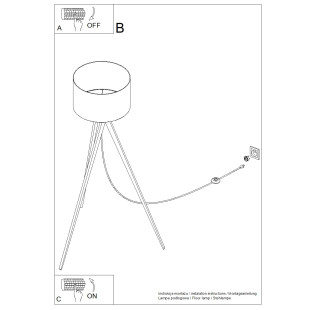 Lampa podłogowa Natt Sollux | Skandynawski design, 140cm