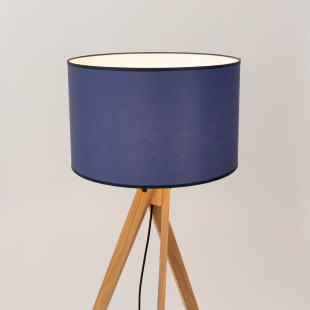 Lampa podłogowa Natt Sollux | Granatowa, drewniana, 140cm