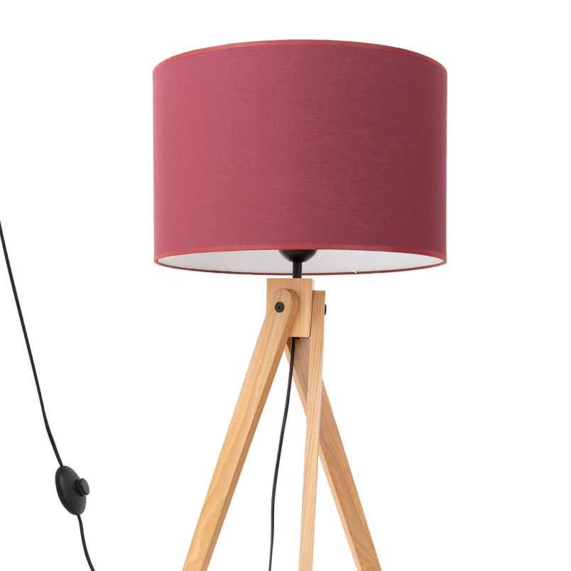 Lampa podłogowa Natt Sollux | Drewniany trójnóg, burgund | Kup online