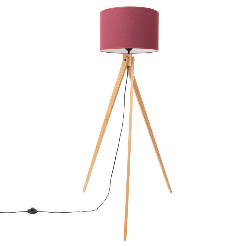 Lampa podłogowa Natt Sollux | Drewniany trójnóg, burgund | Kup online