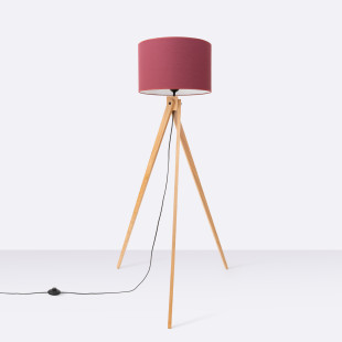 Lampa podłogowa Natt Sollux | Drewniany trójnóg, burgund | Kup online