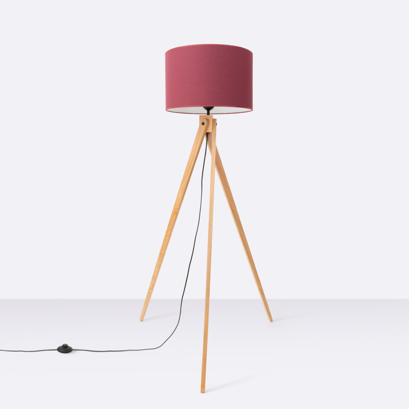 Lampa podłogowa Natt Sollux | Drewniany trójnóg, burgund | Kup online
