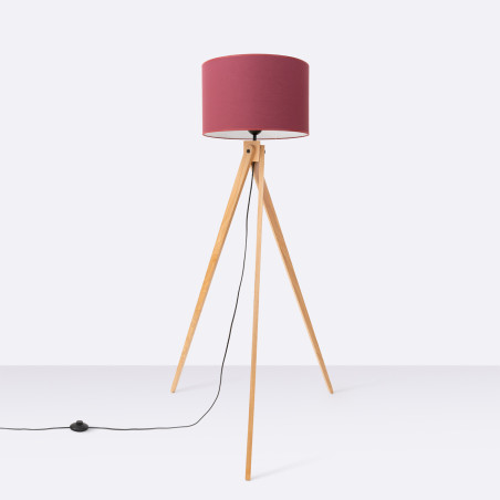 Lampa podłogowa Natt Sollux | Drewniany trójnóg, burgund | Kup online