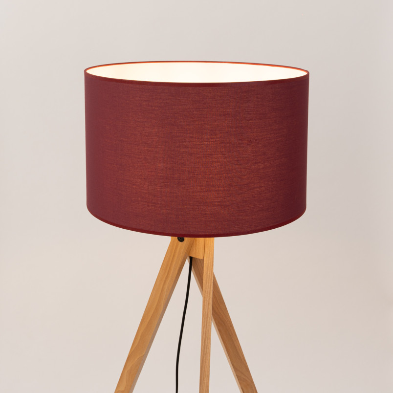 Lampa podłogowa Natt Sollux | Drewniany trójnóg, burgund | Kup online