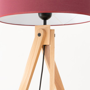 Lampa podłogowa Natt Sollux | Drewniany trójnóg, burgund | Kup online