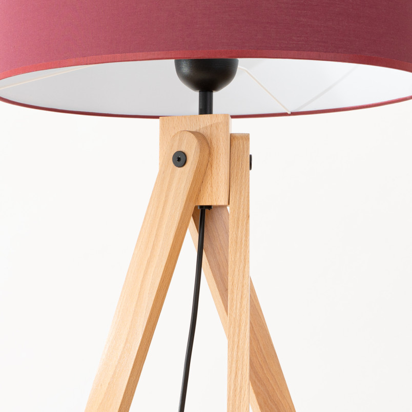 Lampa podłogowa Natt Sollux | Drewniany trójnóg, burgund | Kup online