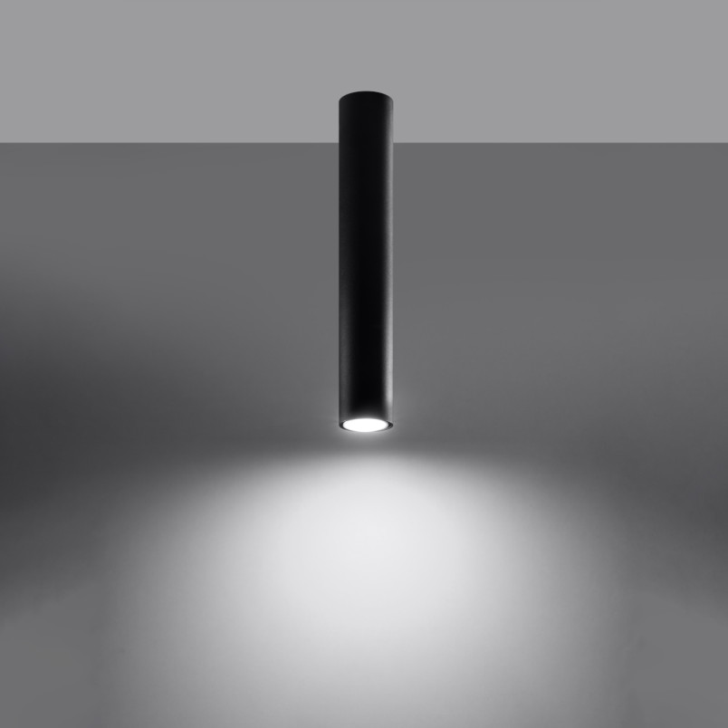 Lampa spot Lagos Sollux - czarna tuba 6cm | Sklep z oświetleniem