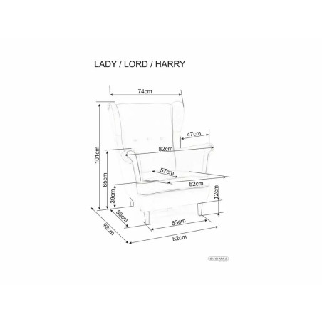 Fotel welurowy Chesterfield Lady Velvet - Signal | Ciemny beż