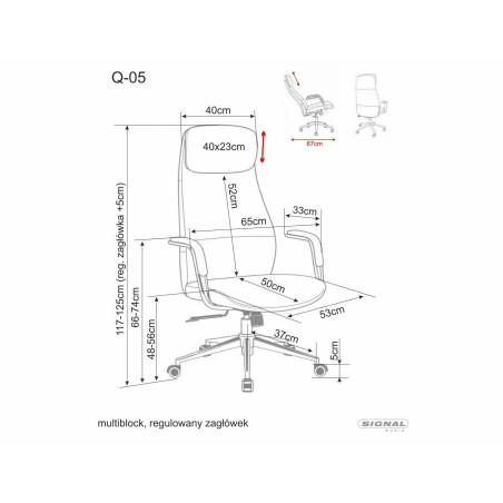 Fotel biurowy Signal Q-05 szary - Komfort i styl