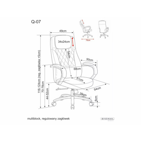 Fotel Gabinetowy Signal Q-07 Czarny - Komfort i Styl