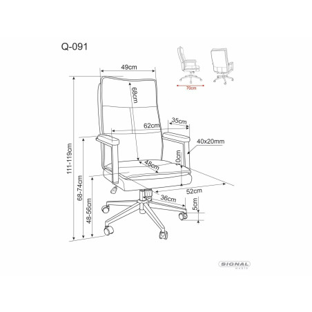 Fotel gabinetowy Signal Q-091 szary - Komfort i styl
