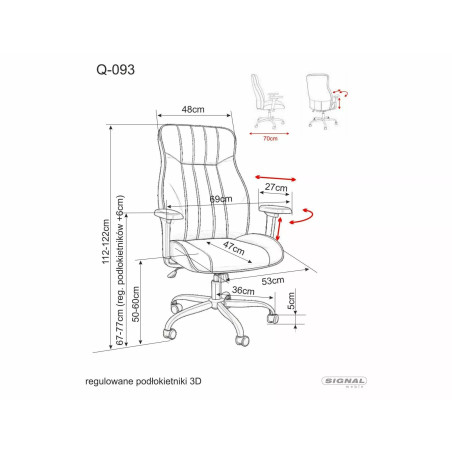 Fotel Gabinetowy Signal Czarny - Komfort i Ergonomia