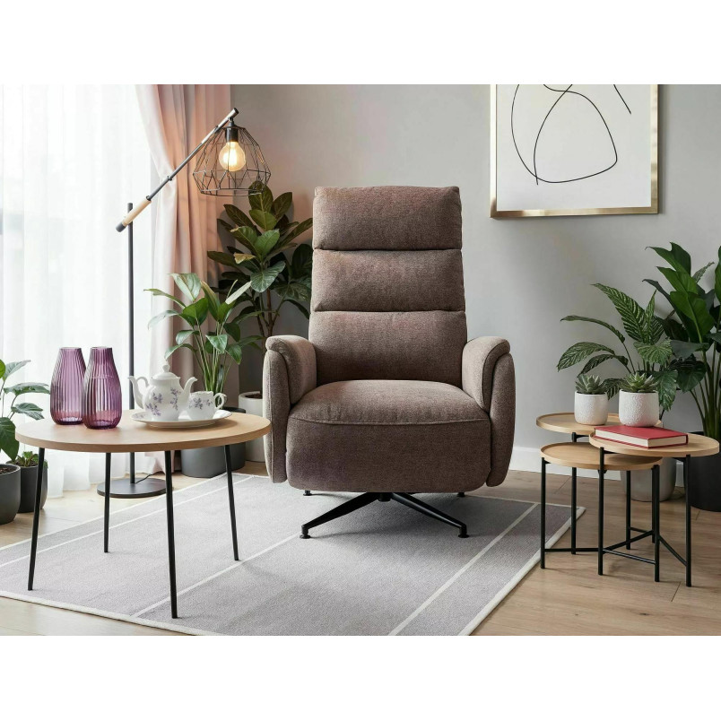 Fotel obrotowy rozkładany elektrycznie Signal Fenix Raven Cappuccino