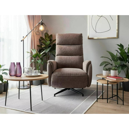 Fotel obrotowy rozkładany elektrycznie Signal Fenix Raven Cappuccino