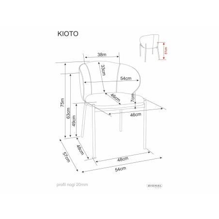 Krzesło tapicerowane Kioto Signal - Beż/Czarny | Komfort i styl