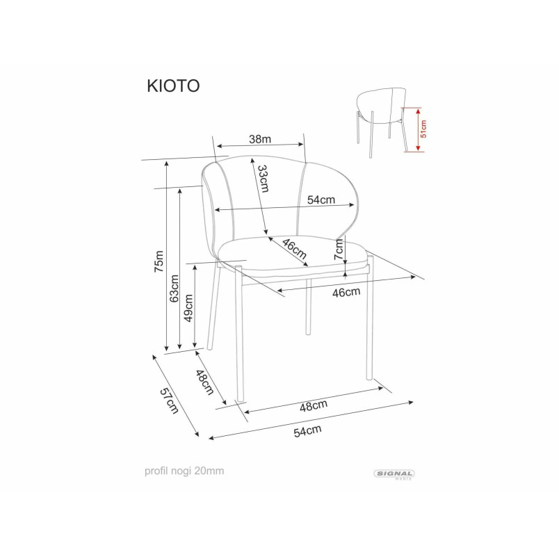 Krzesło tapicerowane Kioto Signal - Szare/Czarny | Komfort i styl