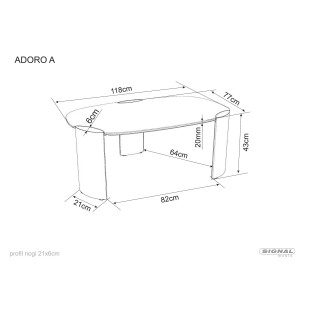 Stolik Adoro Signal: Nowoczesny design, ceramika, 118x75cm