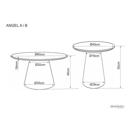 Stolik boczny Angel dąb | Signal - Elegancki design