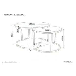 Zestaw stolików Ferrante Signal | Trawertyen/Kaszmir - Elegancki Design