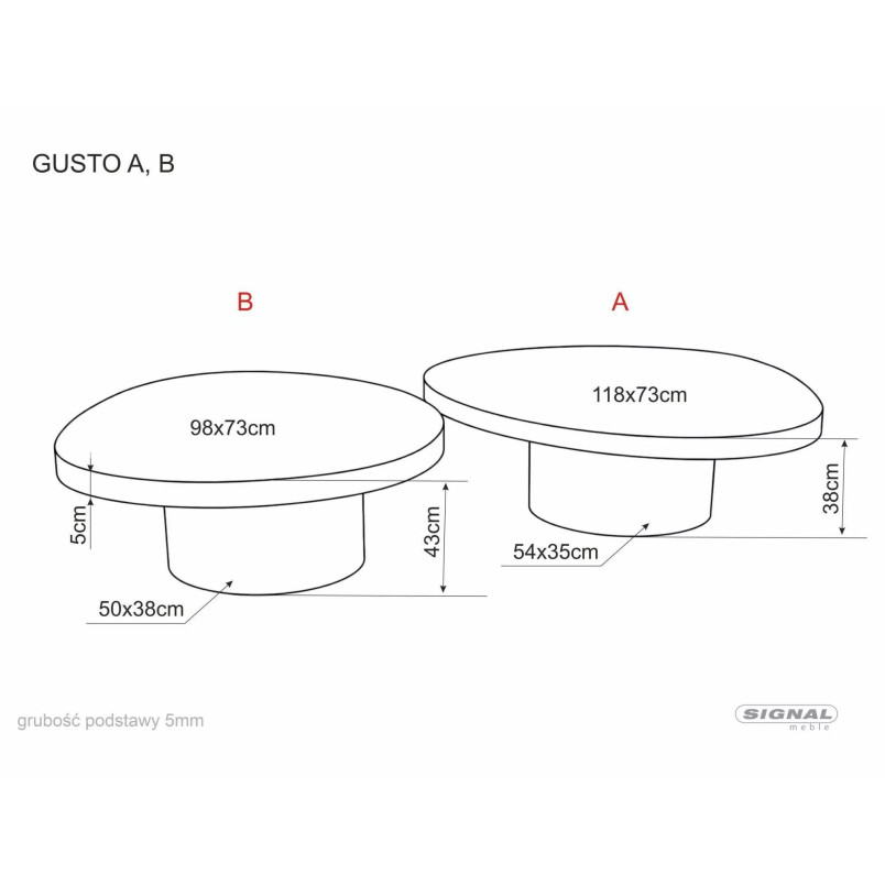 Stolik Gusto Signal | Ceramika, Brąz, Miedź | Kup online