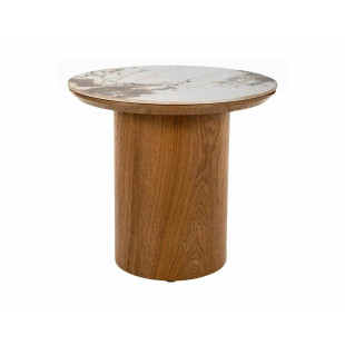 Stolik boczny Rondo Signal | Blat ceramiczny, dąb | 45cm