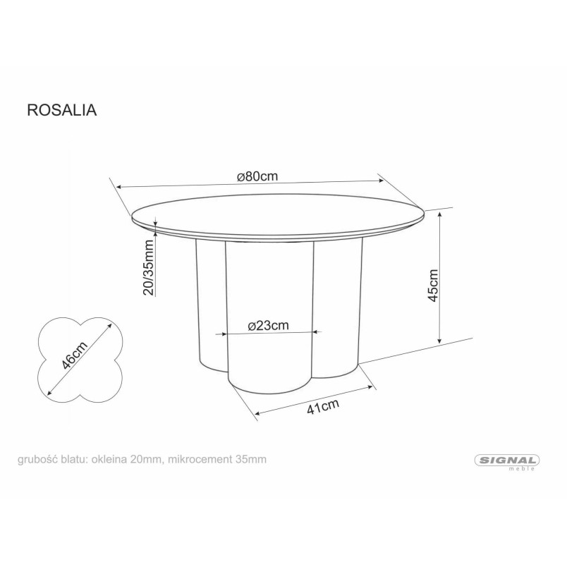 Stolik okrągły Rosalia Signal | Dąb, 80cm - Kup Teraz!