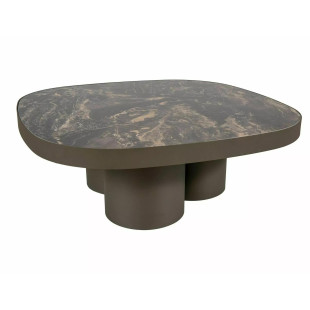 Stolik Stella Signal | Ceramiczny, 100x100cm | Czarny i Miedziany