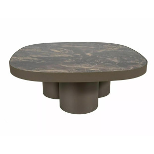 Stolik Stella Signal | Ceramiczny, 100x100cm | Czarny i Miedziany