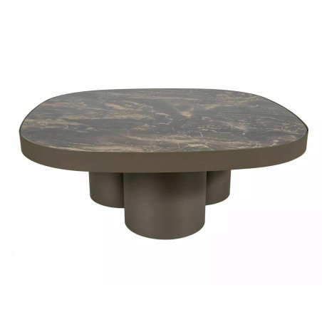 Stolik Stella Signal | Ceramiczny, 100x100cm | Czarny i Miedziany