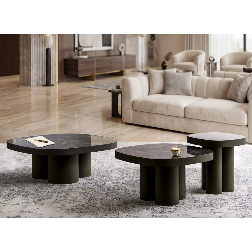 Stolik Stella B | Signal - Elegancki stolik ceramiczny 75x75cm