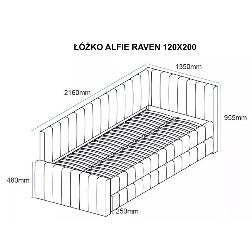 Łóżko Alfie 120x200 Signal: Komfort i funkcjonalność w beżowym wydaniu