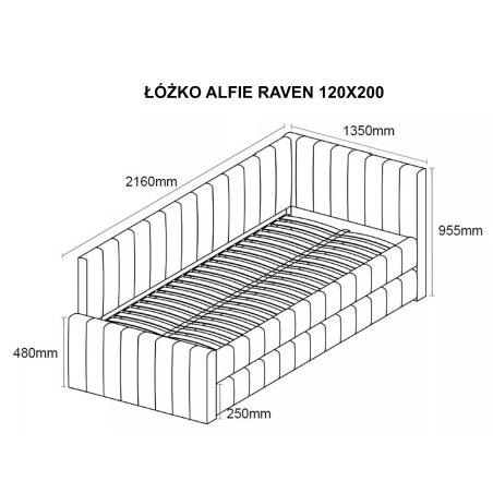 Łóżko Alfie 120x200 Signal: Komfort i funkcjonalność w beżowym wydaniu