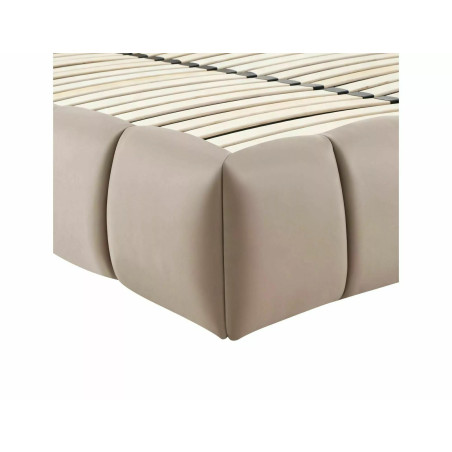 Łóżko pikowane Parma Velvet 140x200 - Signal | Beżowy pojemnik