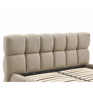 Łóżko pikowane Parma Velvet 160x200 - Signal | Schowek, Beż