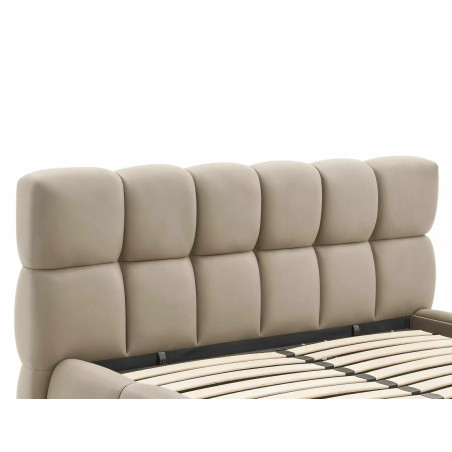 Łóżko pikowane Parma Velvet 160x200 - Signal | Schowek, Beż