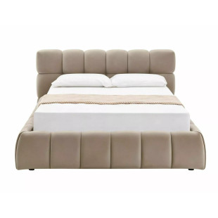 Łóżko pikowane Parma Velvet 160x200 - Signal | Schowek, Beż